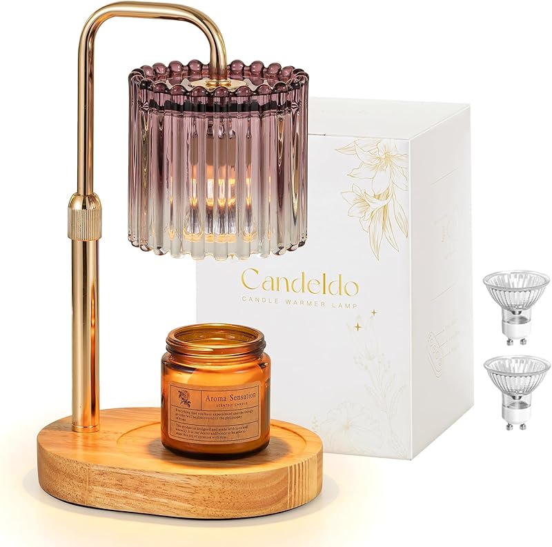 Candle Warmer Lamp with Timer: Black Candle Warming Lamp Height Adjustable Wax Melt Warmer Dimmable Modern Farmhouse New Home Bedroom Decor Christmas Housewarming Gift for Women