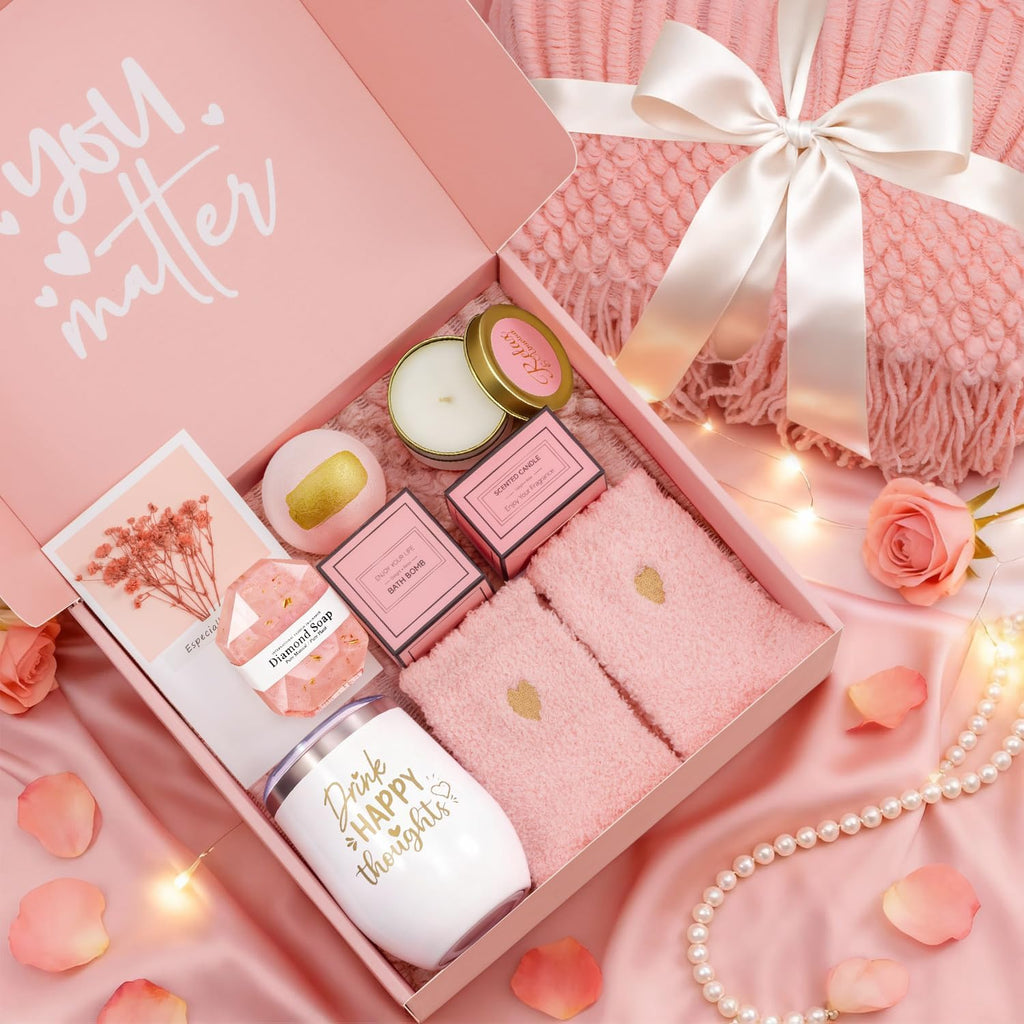 Gifts for Women, Mom, Wife, Girlfriend, Sister, Her| Birthday, Christmas, Valentine's Day, Blanket, Self Care, Get Well Soon Gifts| Care Package Gift Baskets| Relaxing Spa Gift Set