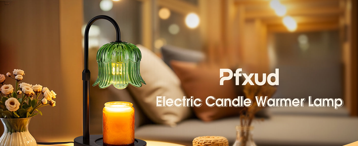 Candle Warmer Lamp Adjustable Timer Electric－Green Flower-Shaped Wax lamp