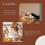 Candle Warmer Lamp with Timer: Flower Candle Warmer with 2 Bulbs Green Height Adjustable Candle Warming Lamps Home Bedroom Decor Birthday Gift for Women