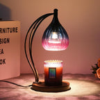 Candle Warmer Lamp with Timer Dimmer - Candle Light Warmer for Jar Candles with 2 Bulbs - Electric Candle Lamp Wax Warmer for Scented Wax Housewarming Gifts New Home Decor for Women Purple Black