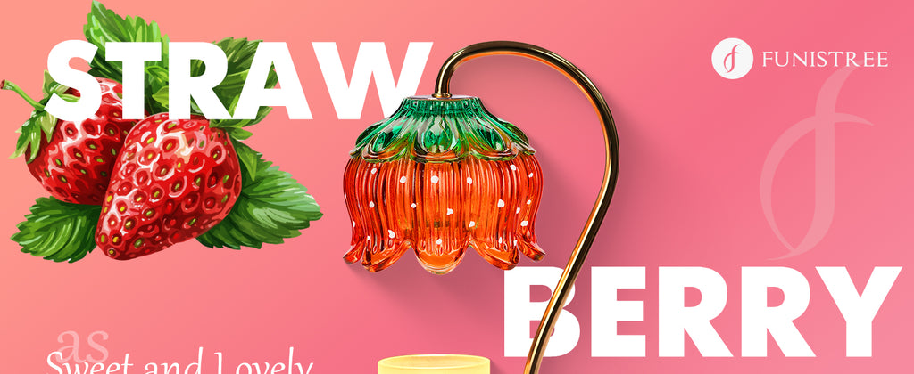 Strawberry Candle Warmer Lamp, Cute Candle Lamp with Timer & Dimmable, Birthday Christmas Gifts for Women Mom, House Warming Gift New Home, Lotus Wax Melt Warmer for Yankee Village Candles