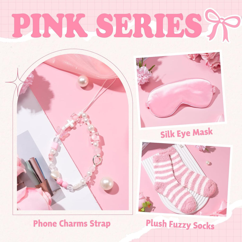 Gift Baskets for Women, 9pcs Birthday Gifts for Teenage Girls, Best Christmas Ideas Box w/Coquette Bow Aesthetic Cup Trendy Stuff for Her Teen Girl Sister Friend Friendship Sweet 16th 18th 21st Bday