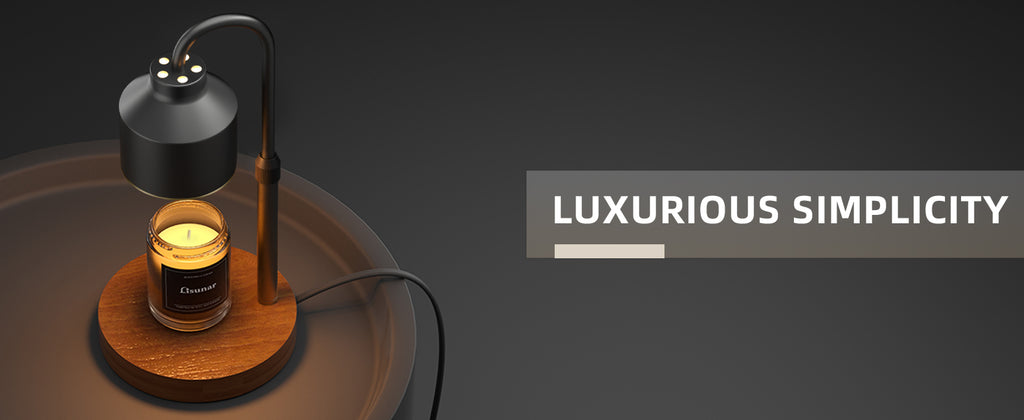 Electric Candle Warmer Lamp Black, Candle Lamp Warmer with Timer, Wax Warmer Lamp for Jar Candles, Adjustable Height Candle Light Warmer with 2 Bulbs