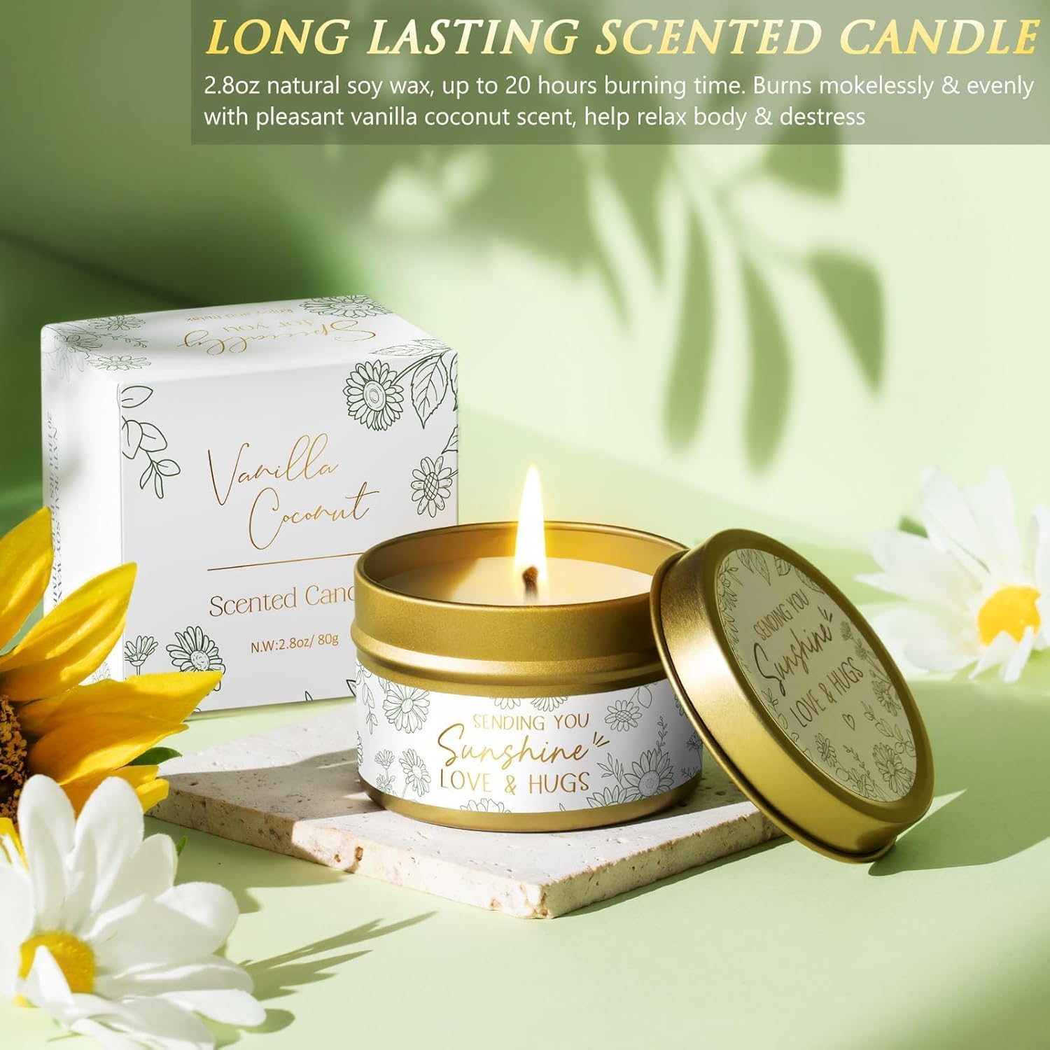 Birthday Gifts for Women Self Care Get Well Soon Gift Baskets, Spa Care Package Thinking of You Gift Set, Sympathy Inspirational Christmas Sunflower Gifts for Women Mom Her Best Friends Sister Wife