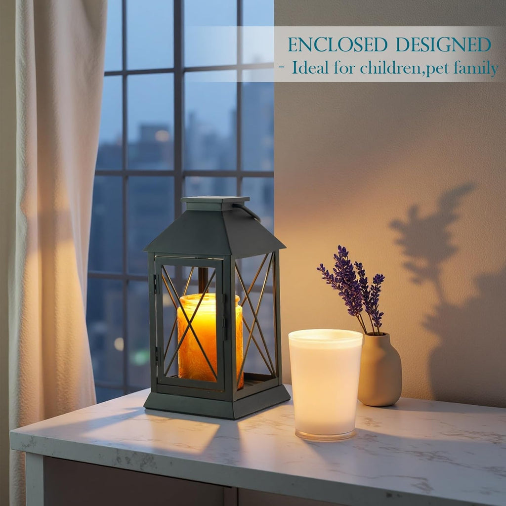 Candle Warmer Lamp with Timer,Compatible with 3 Wick Candles/Large Candel Jars,Vintage Lamp Candle Warmer Lantern,Dimmable Candle Lamp Warmer Farmhouse,Fully Enclosed Designed and Hanging Up-Black