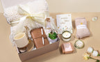 Birthday Gifts for Women, Get Well Soon Self Care Package Box, Sending Hug Baskets Thinking of You Inspirational Gift for New Mom Best Friend Birthday (Ivory)