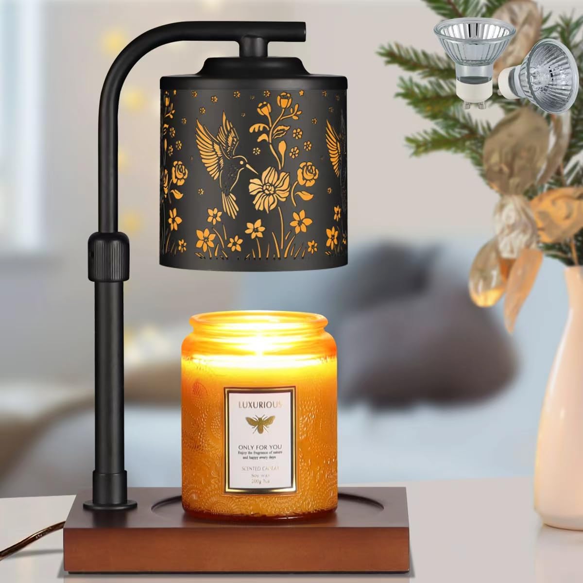 Candle Warmer Lamp with Adjustable Height Dimmable for New Home Decor Electric Candle Warmer for Jar Candles Birthday Gifts for Women Mom(Hummingbird)