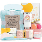 Get Well Soon Care Package for Women, 12 Pcs Deluxe Self-Care Gift Box with Pink Cozy Blanket, Tumbler, Candle & Spa Feel Better Basket – After Surgery, Thinking of You, Encouragement Recovery Gifts