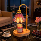 Candle Warmer Lamp with Adjustable Height - Flameless 4-Level Dimmable Wax Warmer, Timer Function & Stylish Design in Multiple Colors (Green)