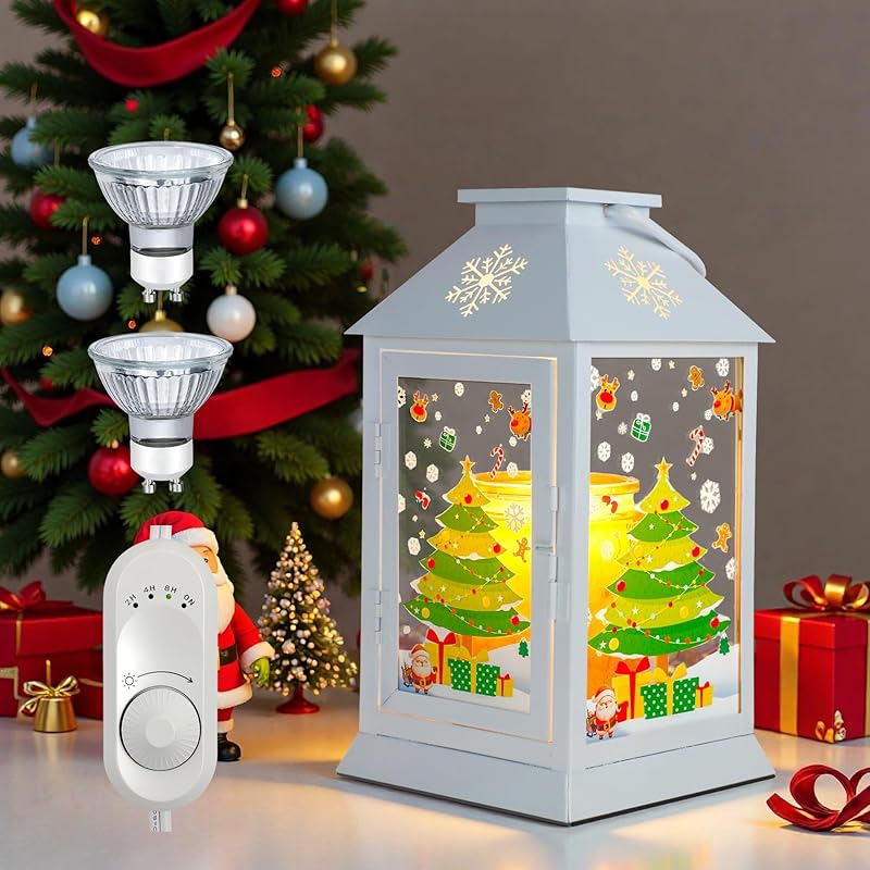 Candle Warmer Lamp with Timer,Compatible with 3 Wick Candles/Large Candel Jars,Vintage Lamp Candle Warmer Lantern,Dimmable Candle Lamp Warmer Farmhouse,Fully Enclosed Designed and Hanging Up-Black