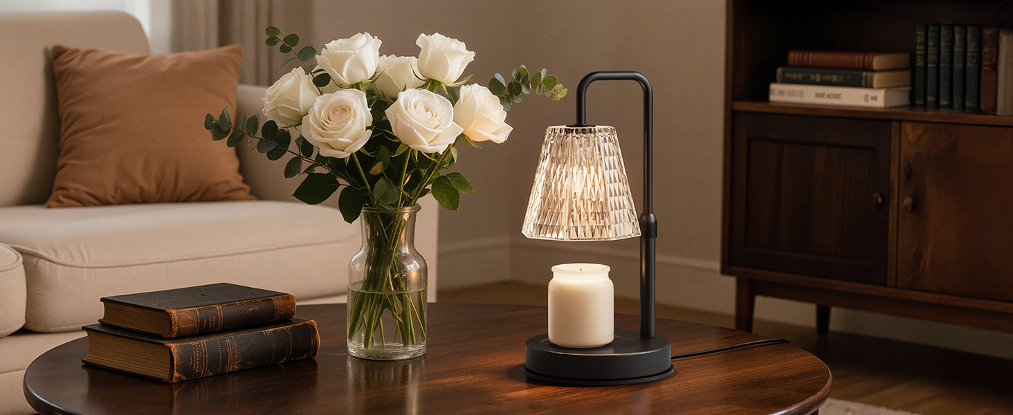Candle Warmer Lamp with Timer – Dimmable Wax Warmer for Room Decor, Height Adjustable Candle Lamp for Mom Christmas Gifts, Birthday Gifts for Women, House Warming Gifts for New Home Decor with 2 Bulbs