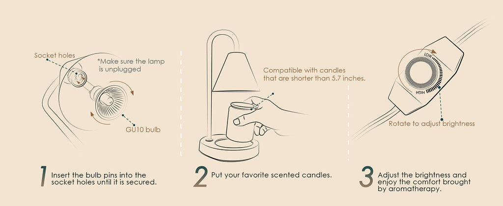 Candle Warmer Lamp,Electric Candle Warmer with Dimmable Light,Scented Wax Melter,No Smoke,Compatible with Various Jar,with 2 Light Bulbs,Home Decor-Black