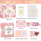 Self Care Gifts for Women Get Well Soon Gift Baskets, Unique Birthday Gifts Spa Care Package, Relaxing Christmas Stocking Stuffers for Women Gift for Mom Her Sister Best Friend Girlfriend Rose