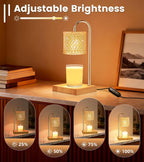 Candle Warmer Lamp with Timer Dimmer, Birthday Gifts for Women Mom, House Warming Gifts, Elegant New Home Decor, Wax Warmer for Jar Candles, Heater Lamp for Scented Wax, Amber Glass