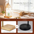 Candle Warmer Lamp with Timer: Flower Candle Warmer with 2 Bulbs Green Height Adjustable Candle Warming Lamps Home Bedroom Decor Birthday Gift for Women