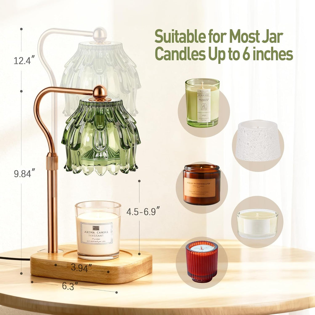 Candle Warmer Lamp with Timer Dimmer - Christmas Birthday Gift for Women Mom, Electric Wax Melter Warmer Adjustable Height for Jar Candles Housing Warming Home Decor