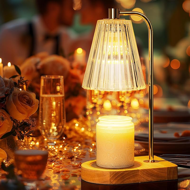 Marycele Candle Warmer Lamp for Yankee Candles, Christmas Birthday Gifts for Mom Women Sister Her, House Warming Gifts, Thanksgiving Decorations for Office Room Home Decor, Clear Wax Warmer with Timer