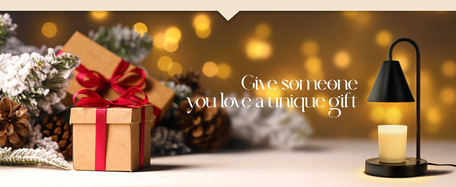 Candle Warmer Lamp,Electric Candle Warmer with Dimmable Light,Scented Wax Melter,No Smoke,Compatible with Various Jar,with 2 Light Bulbs,Home Decor-Black