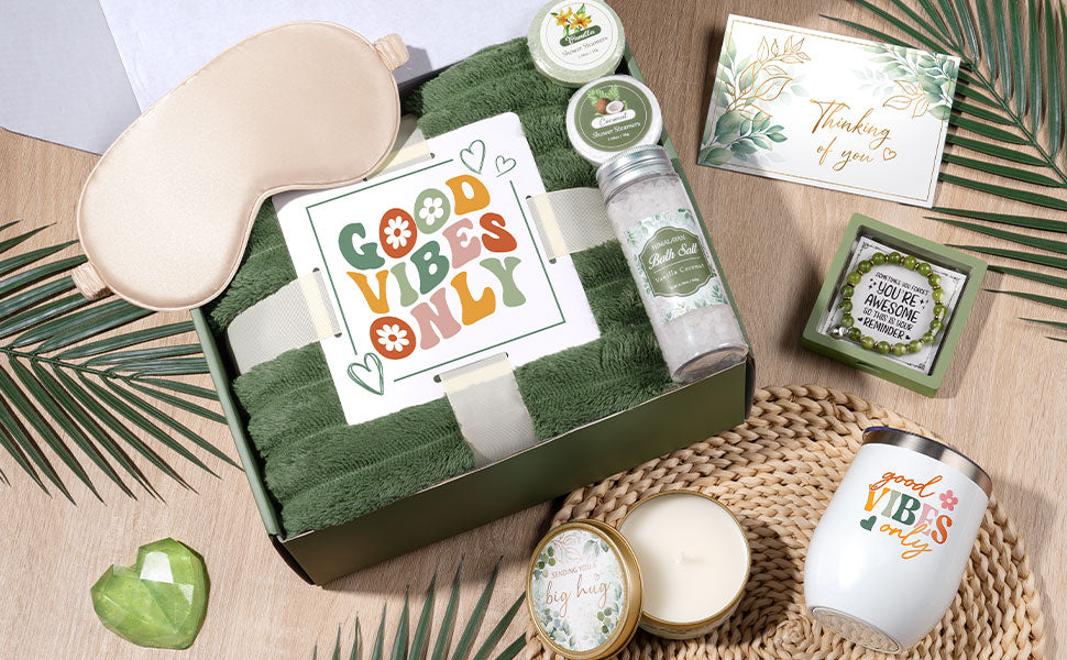 Christmas Birthday Gifts for Women Self Care Gift, Get Well Soon Gift Baskets Relaxing Spa Care Package for Women with Blanket, Unique Gifts Idea for Mom Mother Her Wife Girlfriend Best Friend Sister