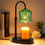 Candle Warmer Lamp Adjustable Timer Electric－Green Flower-Shaped Wax lamp