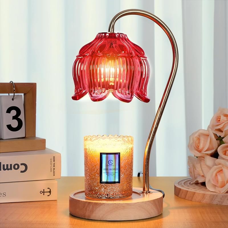 Flower Candle Warmer Lamp with Timer & Dimmer - Fits All Jar Scented Candles - Christmas & Mother's Day Gift for Women，Mom，Her
