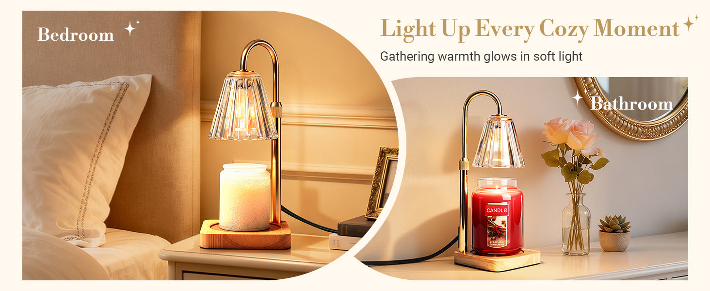 Marycele Candle Warmer Lamp for Yankee Candles, Christmas Birthday Gifts for Mom Women Sister Her, House Warming Gifts, Thanksgiving Decorations for Office Room Home Decor, Clear Wax Warmer with Timer