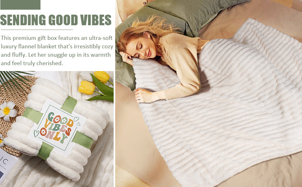 Christmas Birthday Gifts for Women Self Care Gift, Get Well Soon Gift Baskets Relaxing Spa Care Package for Women with Blanket, Unique Gifts Idea for Mom Mother Her Wife Girlfriend Best Friend Sister