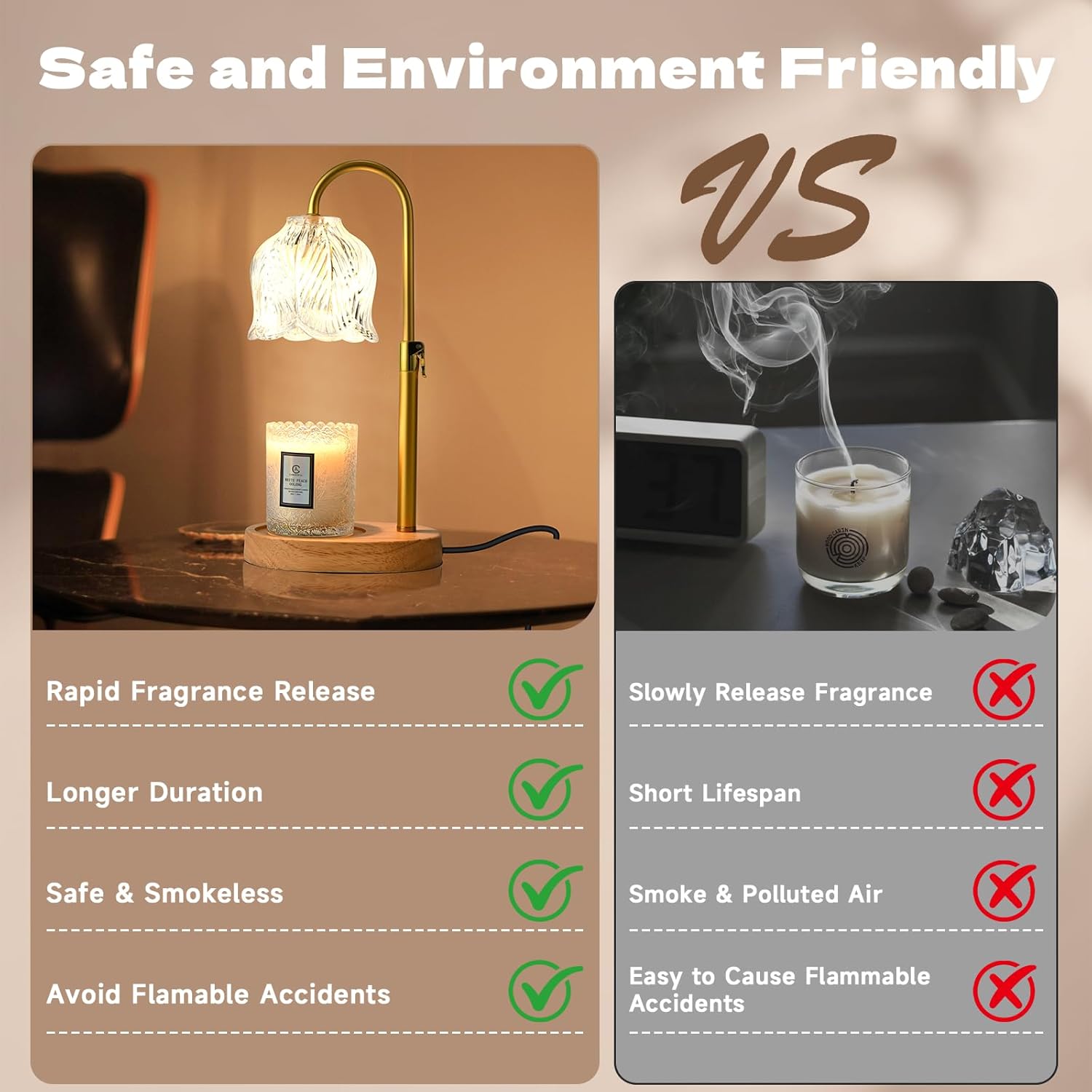 Candle Warmer Lamp with Timer, Birthday Gifts for Women Mom, Height Adjustable Wax Melts Warmer, White Elephant Gifts, Dimmable Candle Warmer for Jar Candles with 2 Bulbs