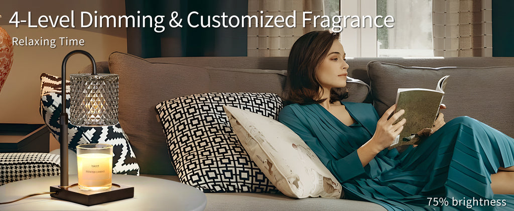 Candle Warmer Lamp with Timer Dimmer Adjustable Height, Candle Warmer with 2 Bulbs for Jar Candles, Home Decor, Women Brithday