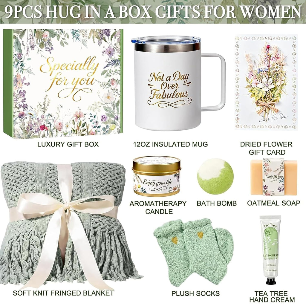 Christmas Birthday Gifts for Women Spa Care Package, Get Well Soon Gifts for Women, Self Care Gift Baskets, Thinking of You Sympathy Gift Box for Mom, Her, Friend, Sister, Wife
