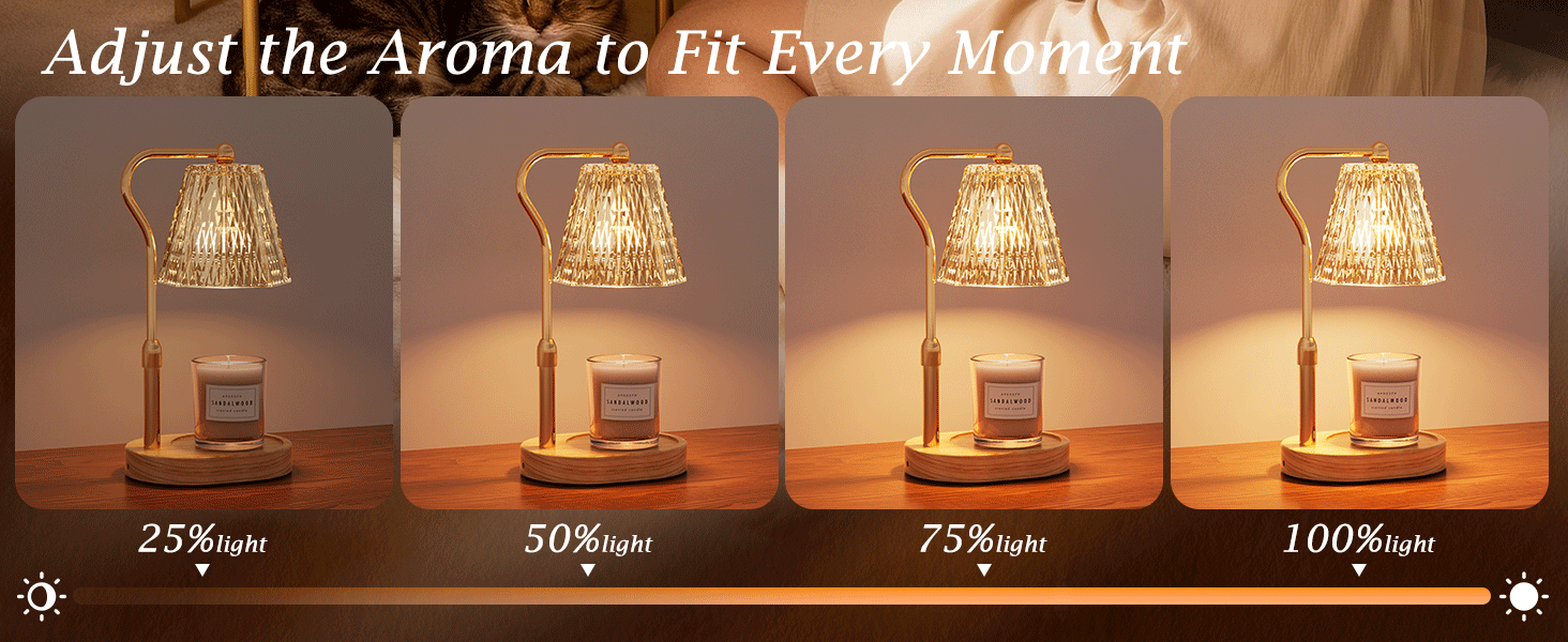 Candle Warmer Lamp with Timer Dimmable Gifts for Women, Adjustable Height Wax Warmer Lamp for Scented Candles, House Warming Gifts for New Home Modern Farmhouse Decor