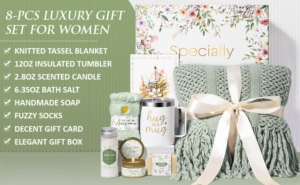 Self Care Gifts for Women Get Well Soon Gifts, Birthday Gifts for Women Care Package, Sympathy Gift Baskets Spa Gifts Set, Thinking of You Inspirational Christmas Gifts for Mom Her Friend Sister Wife
