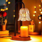 Candle Warmer Lamp Adjustable Timer Electric－Green Flower-Shaped Wax lamp