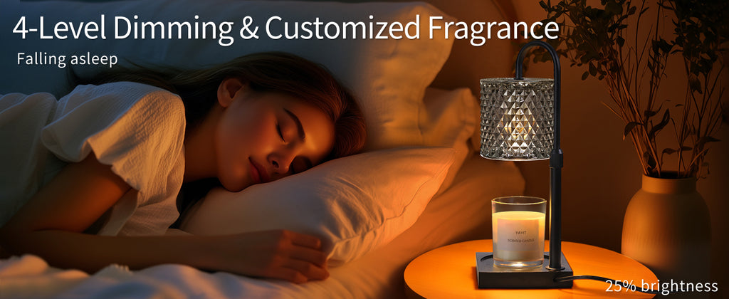 Candle Warmer Lamp with Timer Dimmer Adjustable Height, Candle Warmer with 2 Bulbs for Jar Candles, Home Decor, Women Brithday