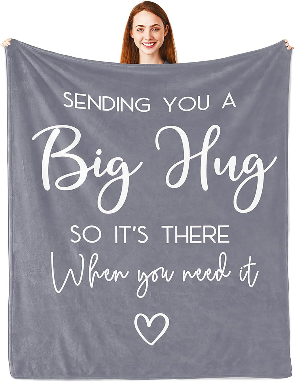 Pubrave Get Well Gifts for Women/Men, Inspirational Gifts for Women/Men, Sympathy Gift, Thinking of You Gifts, Birthday Gifts for Woman, Feel Better Gifts, Healing Blanket Grey 60x50in