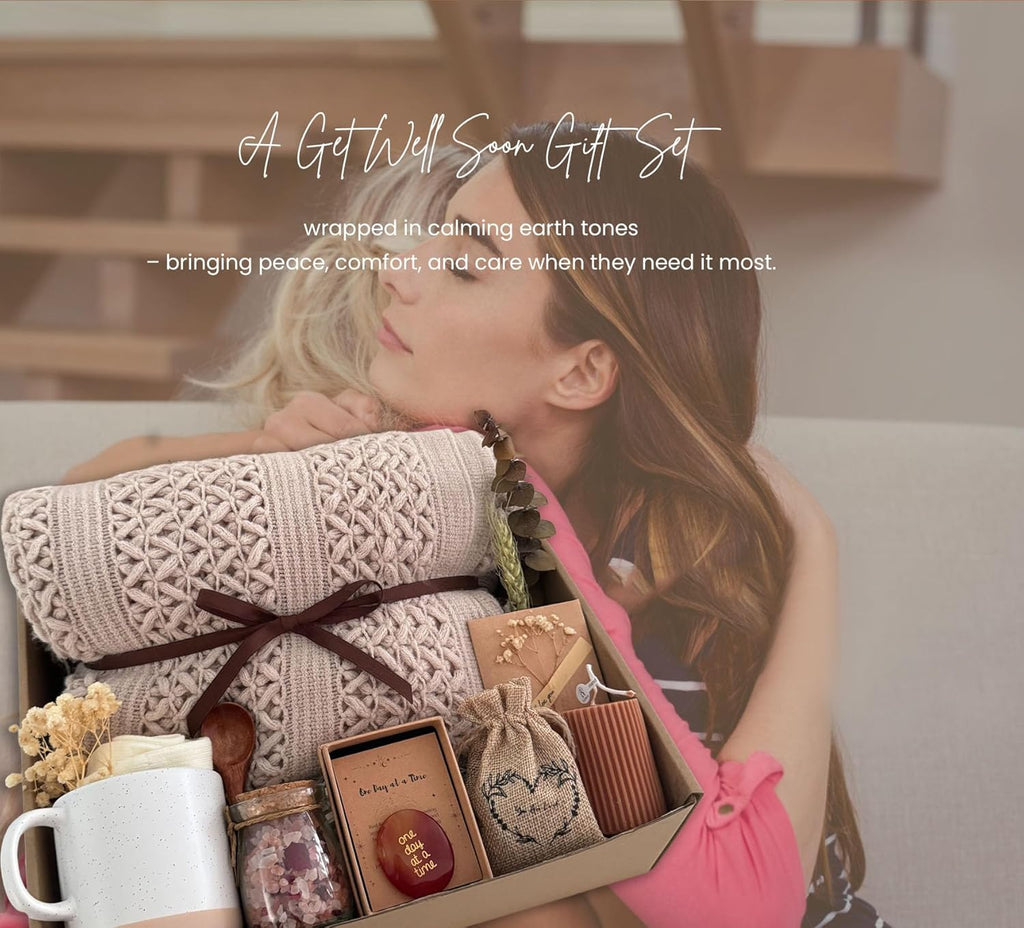 Get Well Soon Gift Baskets for Women - Earth Tone Self Care Package - After Surgery, Sympathy Gifts for Loss of Loved One, Thinking of You/ Mothers Day/ Grief /Bereavement /Miscarriage Gifts for Women