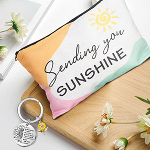 Birthday Gifts for Women, Get Well Soon Gifts Sending Sunshine Sunflower Gift Baskets, Self Care for Women Her Best Friends Bestie Sister Mom Female, Inspirational Gift Christmas Day