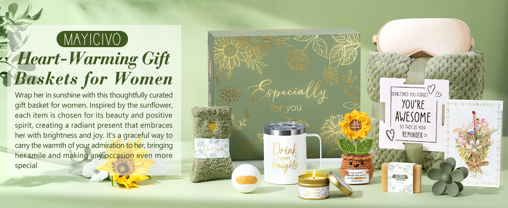 Birthday Gifts for Women Self Care Get Well Soon Gift Baskets, Spa Care Package Thinking of You Gift Set, Sympathy Inspirational Christmas Sunflower Gifts for Women Mom Her Best Friends Sister Wife