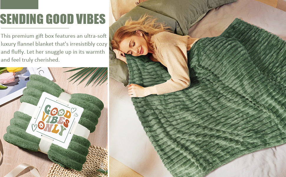 Christmas Birthday Gifts for Women Self Care Gift, Get Well Soon Gift Baskets Relaxing Spa Care Package for Women with Blanket, Unique Gifts Idea for Mom Mother Her Wife Girlfriend Best Friend Sister