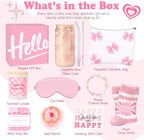 Gift Baskets for Women, 9pcs Birthday Gifts for Teenage Girls, Best Christmas Ideas Box w/Coquette Bow Aesthetic Cup Trendy Stuff for Her Teen Girl Sister Friend Friendship Sweet 16th 18th 21st Bday