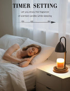 Candle Warmer Lamp with Timer Dimmable, Lamp Candle Warmer Birthday Gifts for Women, Black Adjustable Wax Melter Warmer for Jar Candles, House Warming Gift Home Decor
