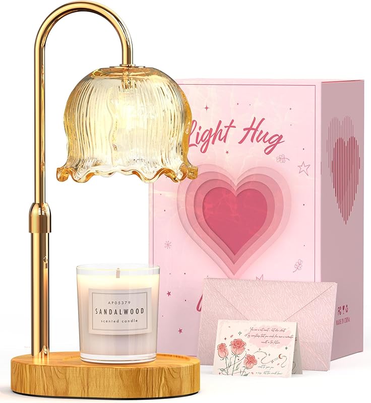 Candle Warmer Lamp with Timer Dimmable Gifts for Women, Adjustable Height Wax Warmer Lamp for Scented Candles, House Warming Gifts for New Home Modern Farmhouse Decor