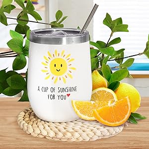 Birthday Gifts for Women, Sending Sunshine Christmas Gifts, Get Well Soon Gifts Basket Care Package Unique Spa Gifts Box with Wine Glasses for Thinking of You Her Sister Best Friend