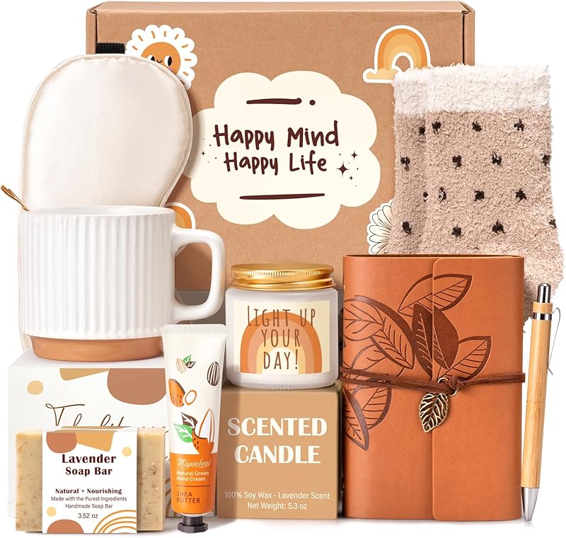 Gift Baskets for Women, 9pcs Birthday Gifts for Teenage Girls, Best Christmas Ideas Box w/Coquette Bow Aesthetic Cup Trendy Stuff for Her Teen Girl Sister Friend Friendship Sweet 16th 18th 21st Bday