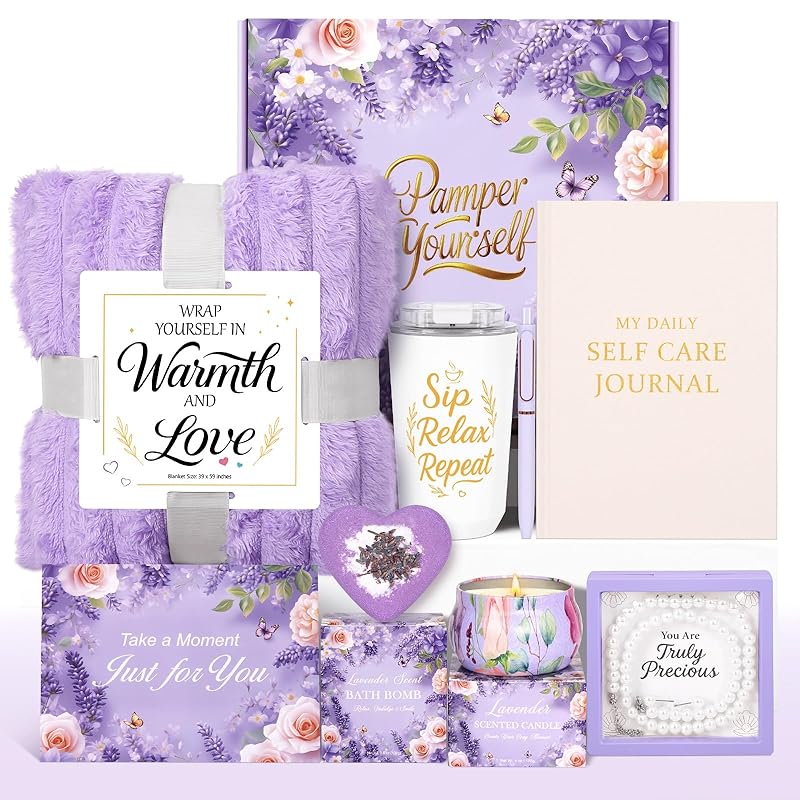 Self Care Gifts for Women Get Well Soon Gift Baskets, Unique Birthday Gifts Spa Care Package, Relaxing Christmas Stocking Stuffers for Women Gift for Mom Her Sister Best Friend Girlfriend Rose