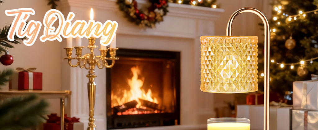 Candle Warmer Lamp with Timer Dimmer, Birthday Gifts for Women Mom, House Warming Gifts, Elegant New Home Decor, Wax Warmer for Jar Candles, Heater Lamp for Scented Wax, Amber Glass