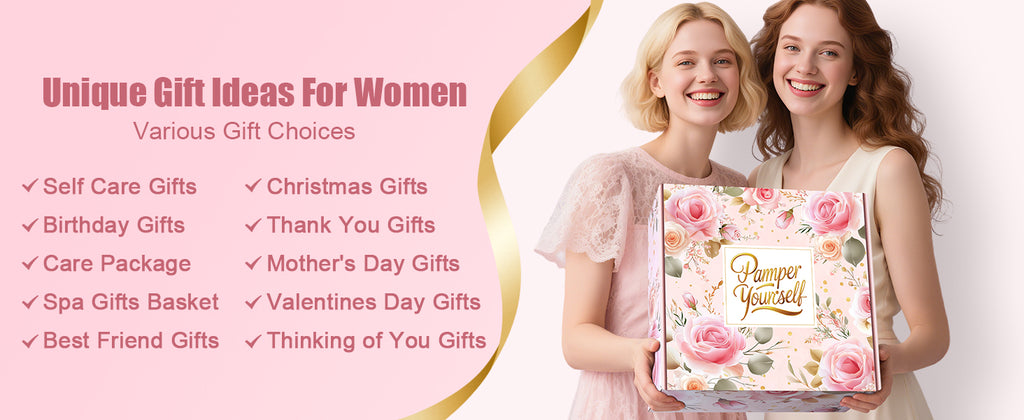 Self Care Gifts for Women Get Well Soon Gift Baskets, Unique Birthday Gifts Spa Care Package, Relaxing Christmas Stocking Stuffers for Women Gift for Mom Her Sister Best Friend Girlfriend Rose