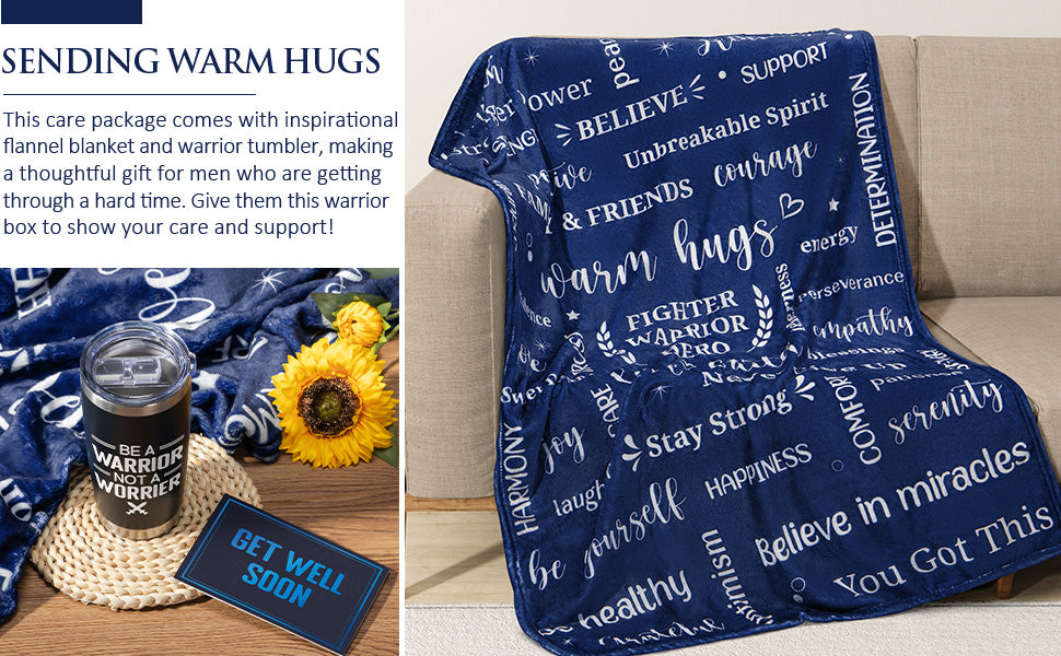 Get Well Soon Gifts for Men, After Surgery Cancer Gifts for Men Chemo Care Package Get Well Gift Basket for Sick Friends, Thinking of You Feel Better Birthday Gifts Box for Men Dad Brother w/Tumbler