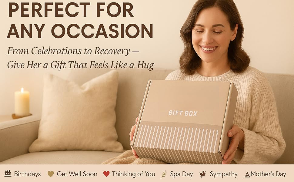 Luxury Gift Basket for Women – Spa Self Care Kit, Hug in a Box, Get Well Soon Package, Thinking of You Gift, Birthday Box, Relaxing Set, Sympathy Present for Her, Mom, Wife, Sister, Friend